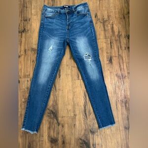 Wax Jean Blue Skinny Distressed Jeans